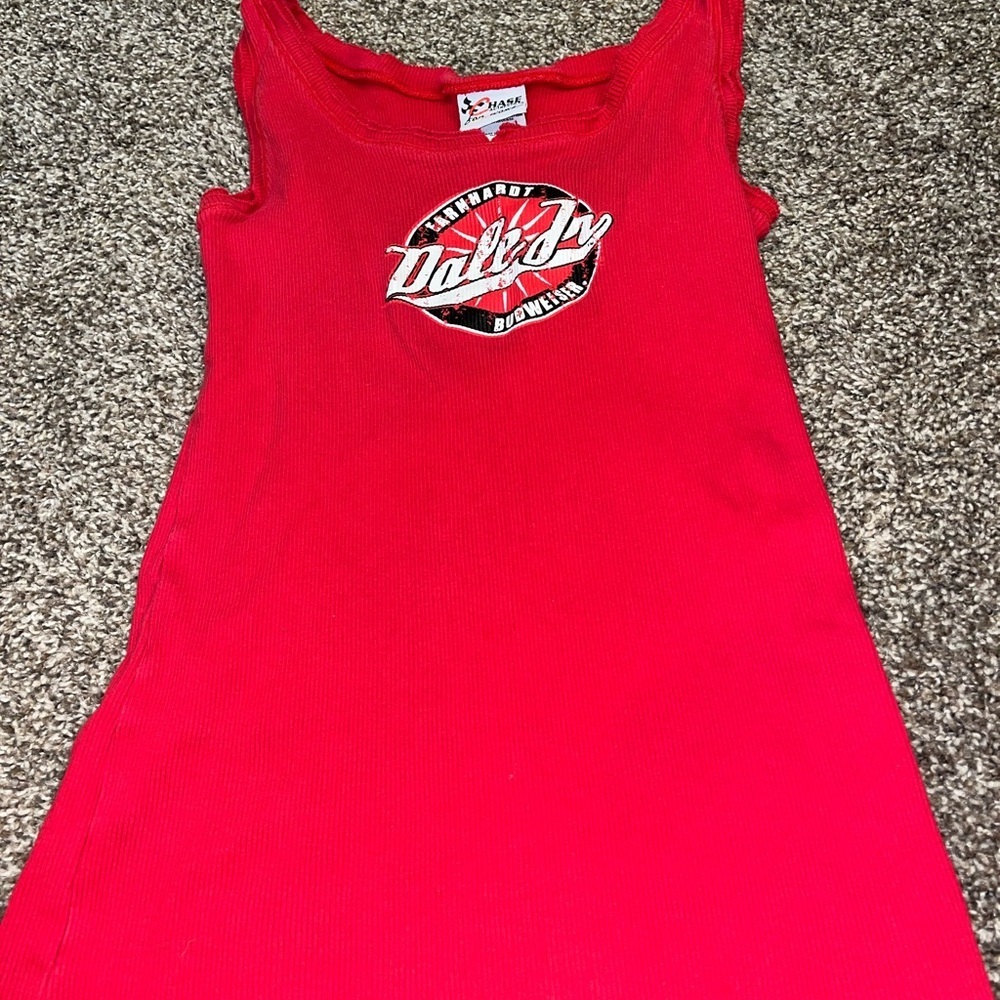 Vintage Nascar Shirt Womens Medium Red Dale Earnhardt JR Budweiser Racing Y2K *